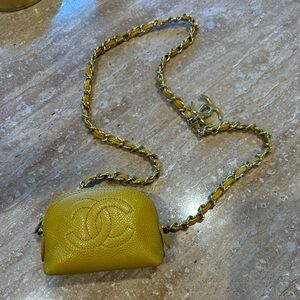 Authentic vintage Chanel belt with micro pouch